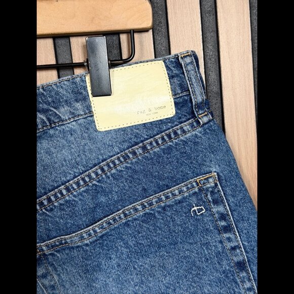 Rag & Bone Jean Shorts 32 Blue Cut Off High Rise Fray 5 Pocket Denim Button Fly - Picture 6 of 10